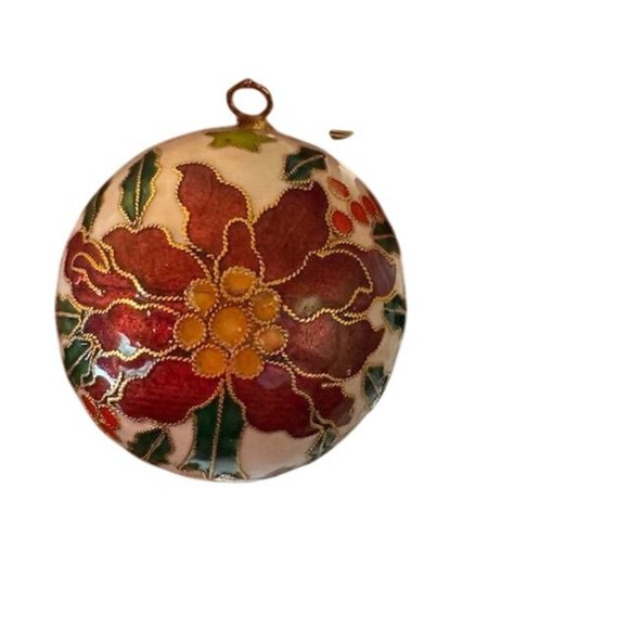 Handcrafted Cloisonné Christmas Ornament With Floral & Star Design Multicolor En - Picture 2 of 5